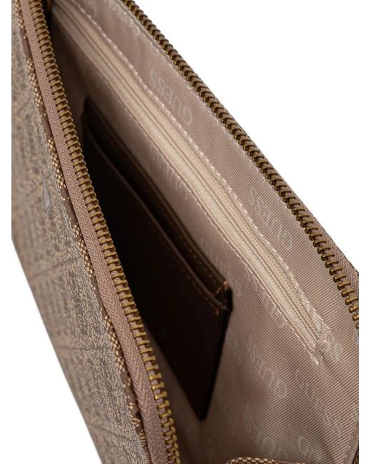 Guess Brown Mini Milano 4G Clutch Bag for men