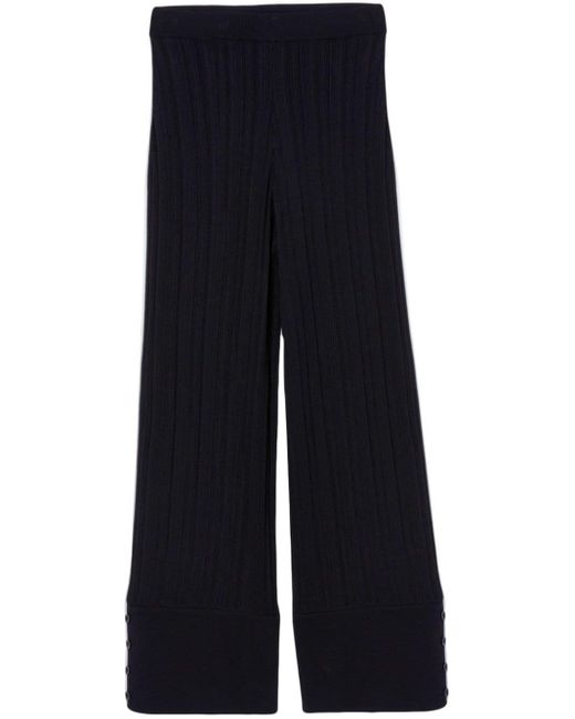 3.1 Phillip Lim Blue Piped-trim Flared Trousers