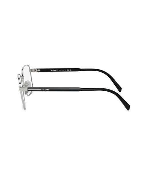 Prada Metallic Square-Frame Glasses for men