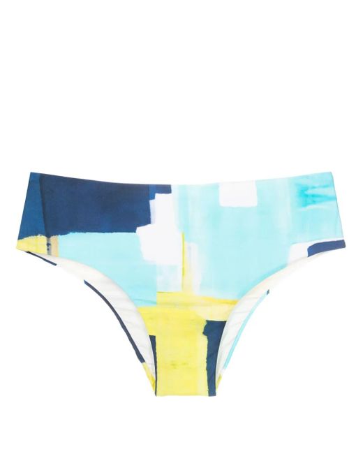 Lenny Niemeyer Blue Abstract-Pattern Print Bikini Bottoms
