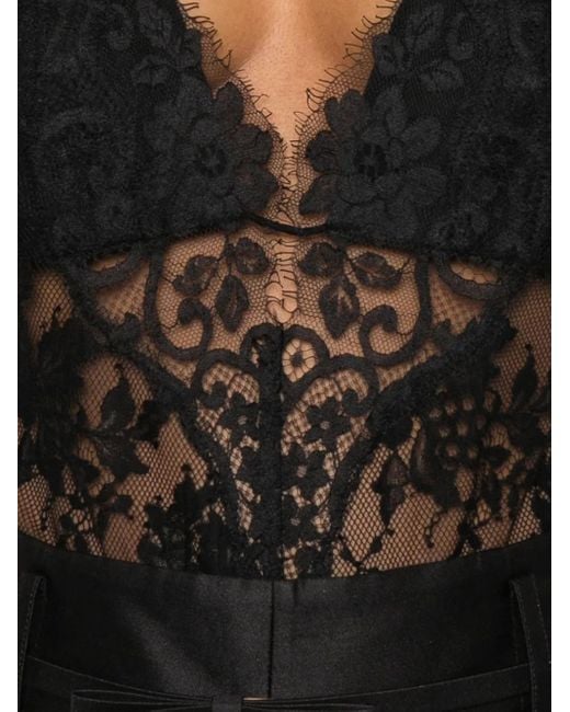 Zimmermann Black Lace Teddy Bodysuit