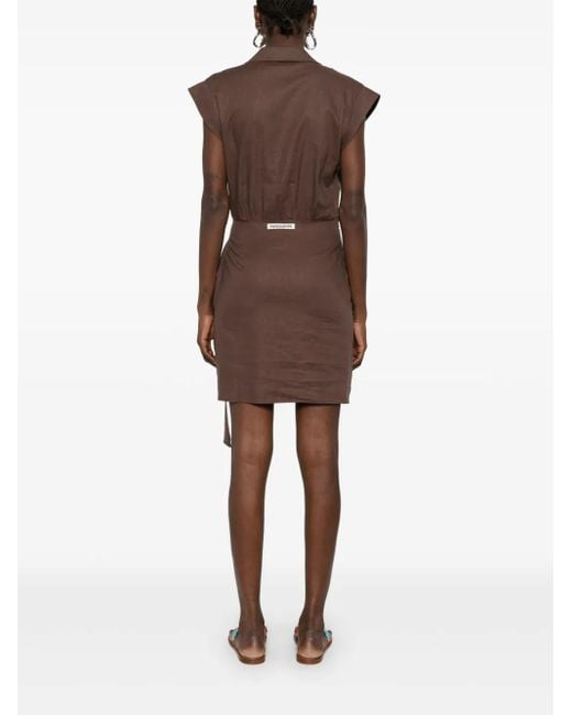 Patrizia Pepe Brown Wrap Mini Dress