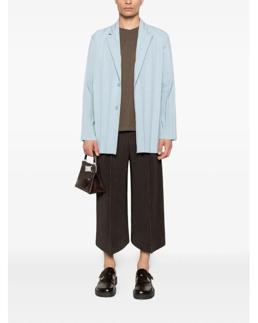 Homme Plissé Issey Miyake Blue Pleated Blazer for men