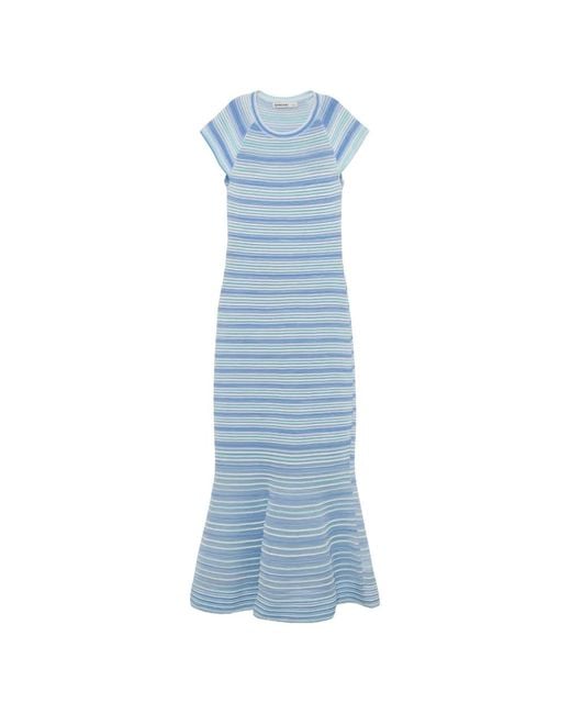 Jonathan Simkhai Blue Striped Midi Dress