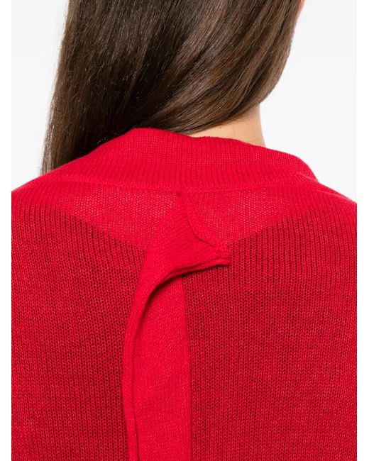 Yohji Yamamoto Red Draped Cardigan