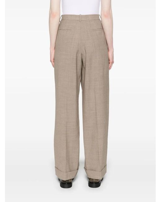 The Row Natural Neutral Tor Tailored Wool Trousers