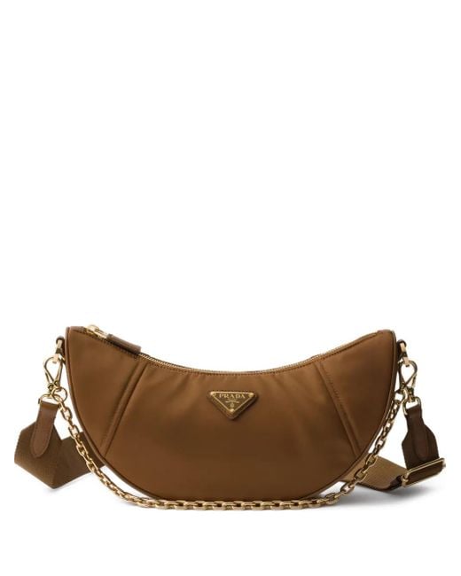 Prada Brown Demi-Lune Shoulder Bag