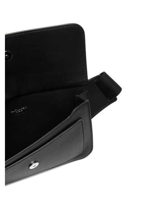 メンズ Saint Laurent ロゴ ベルトバッグ Black