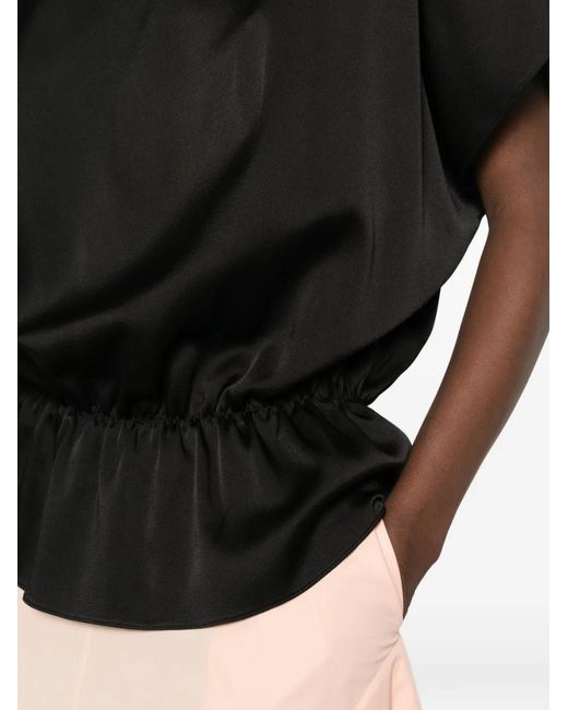 Stella McCartney Black Padded-Shoulders Blouse