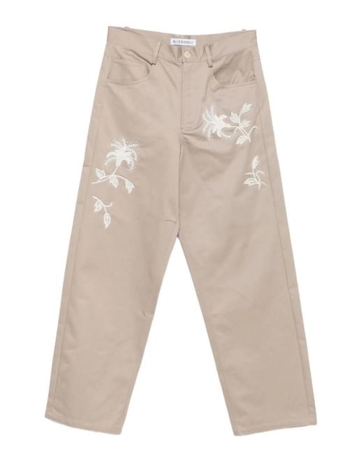 Bluemarble White Bead-Embroidered Pants for men