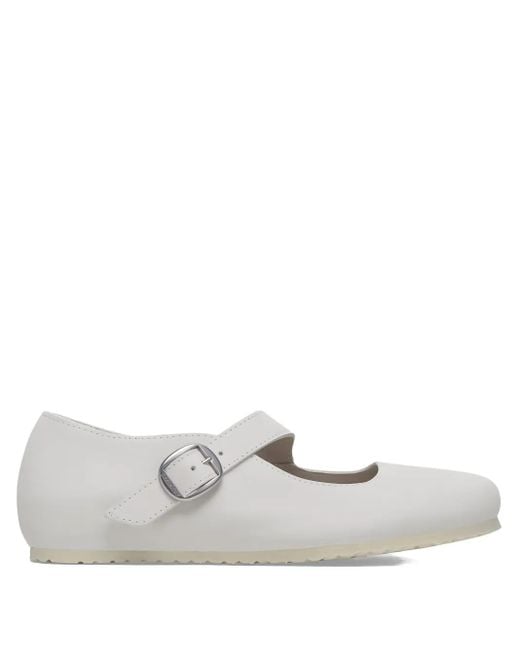Birkenstock Women's White Tracy Buckled Ballet Flats