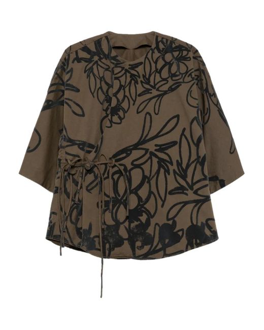 JNBY Gray Cotton Plant Knotted Jacket