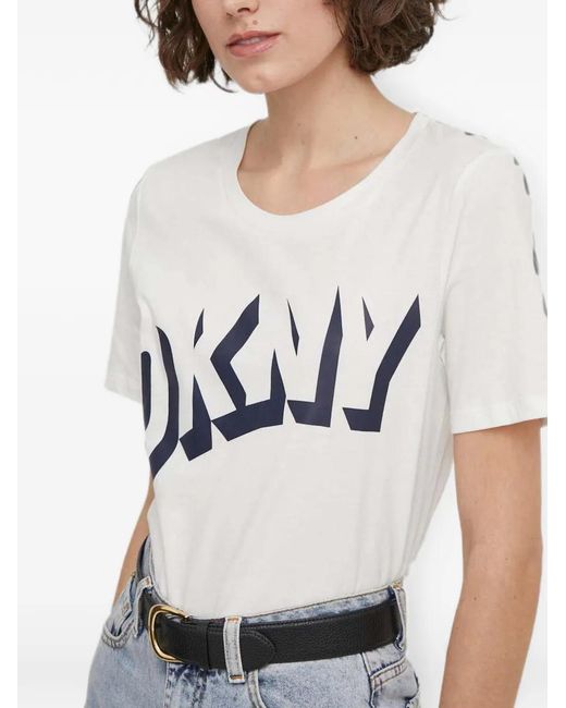 DKNY Blue Logo-Detail T-Shirt