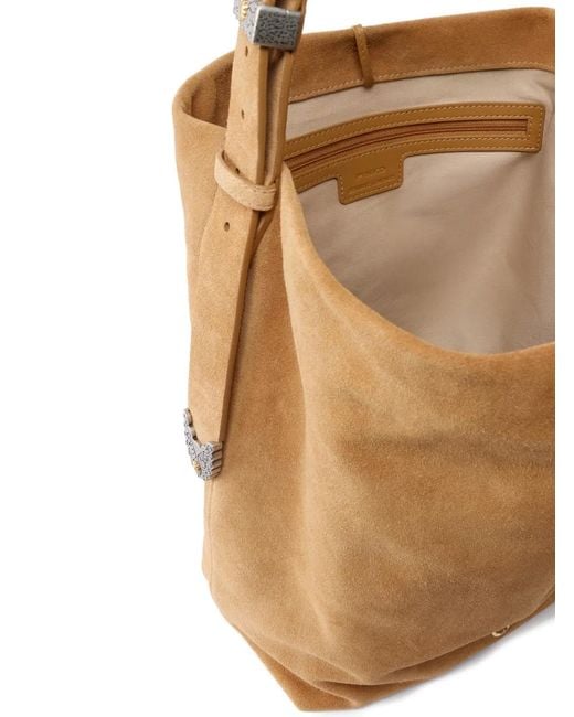 Pinko White Buckle Lambskin Shoulder Bag