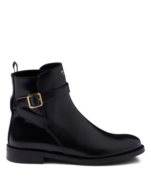 Prada Black Logo-Print Boots