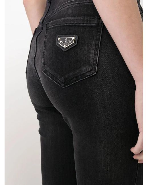 Philipp Plein Black High-Waist Skinny-Cut Jeans