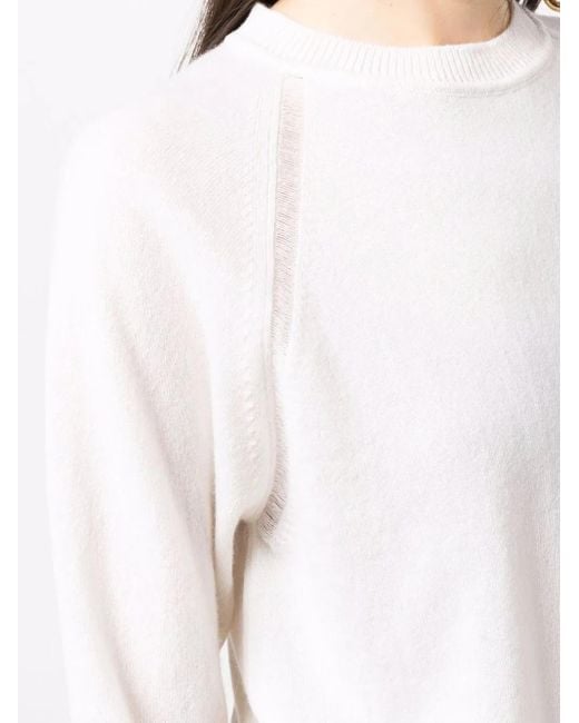 Barrie リブトリム カシミアセーター White
