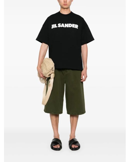 Jil Sander Black Logo-Print T-Shirt for men