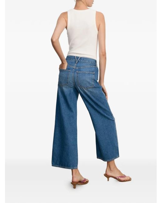 Veronica Beard Blue Wide-Leg Taylor Palazzo Pants