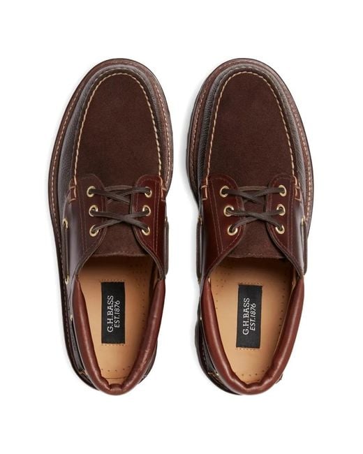 G.H.BASS Brown 1876 Camp Moc Boat Shoes for men