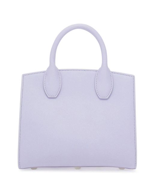 Ferragamo Purple Small Studio Box Leather Tote Bag