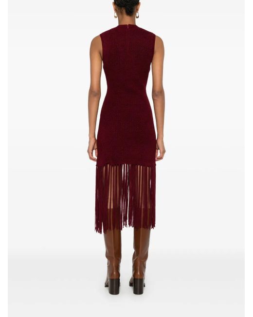 Sandro Velvet Knit Dress in Red | Lyst Sandro Velvet Knit Dress in Red | Lyst