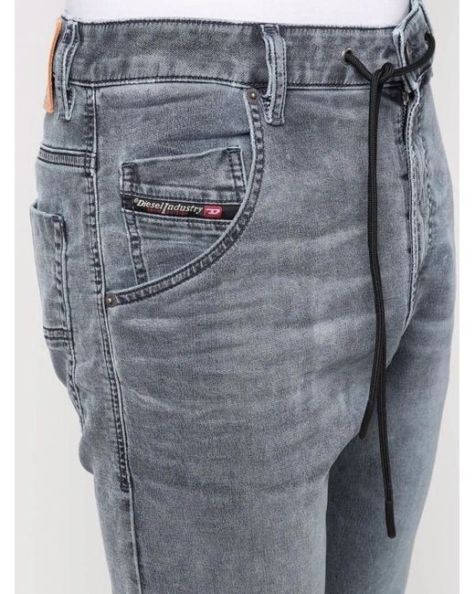DIESEL Blue Drawstring Denim Jeans for men
