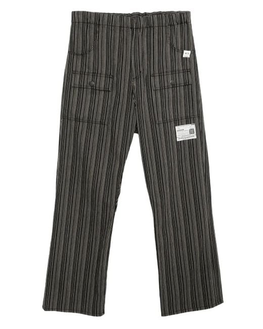 Maison Mihara Yasuhiro Gray Logo-Patched Straight-Leg Pants for men
