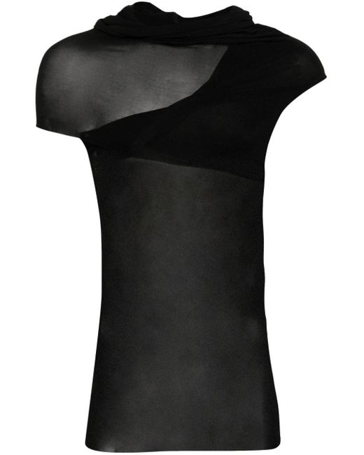 Rick Owens Black Dbl Banded Twisted T-shirt