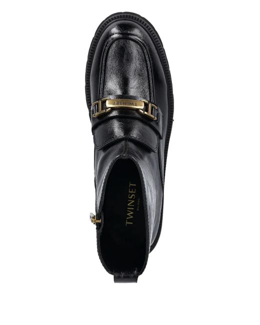 Twinset Black Buckle-Detail Boots