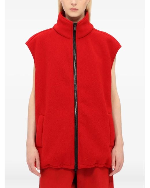 MSGM Red Zip-Fastenig Gilet