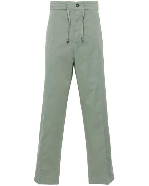 Canali Green Drawstring-waist Straight-leg Trousers for men
