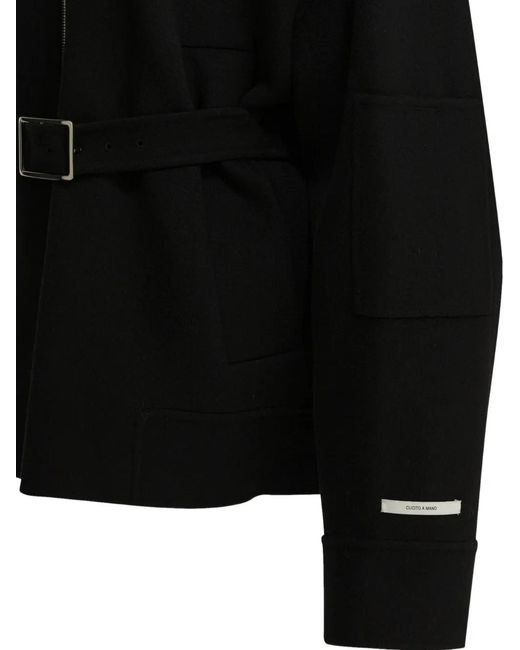 Sportmax Black Belted Zip-Up Jacket