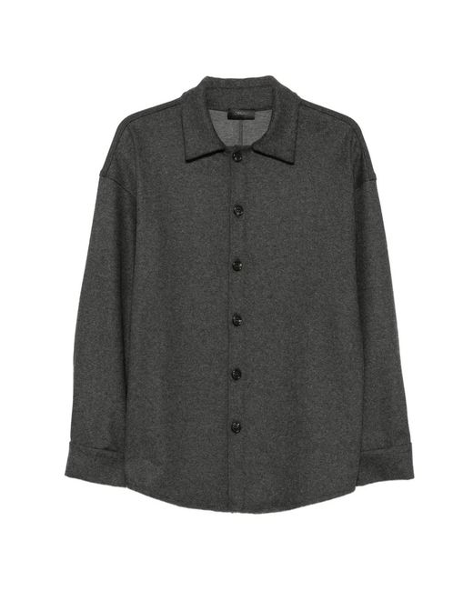 Dondup Gray Button-Up Shirt Jacket for men