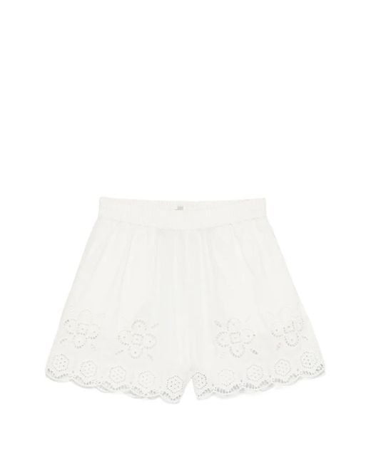 Sea White Babette Eylet Shorts