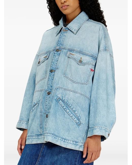 DIESEL Blue Oversized Denim Workwear Jacket
