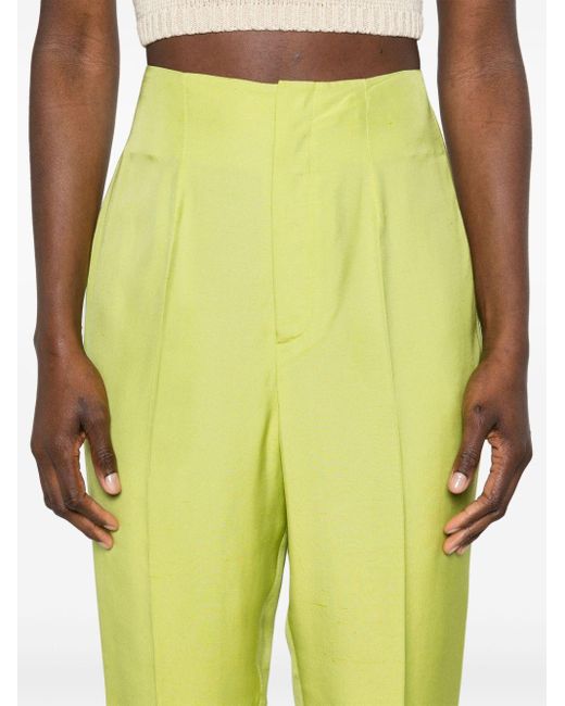 Ralph Lauren Collection Yellow High-waisted Slim-fit Trousers