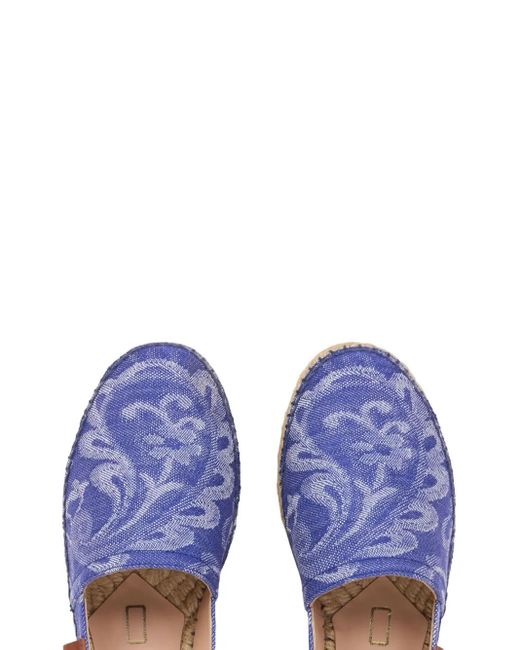 Etro Blue Patterned-Jacquard Espadrilles