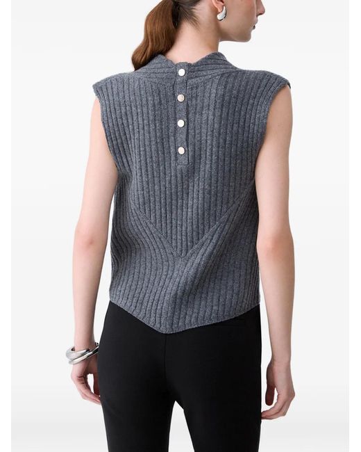 Liu Jo Blue Ribbed Wool Top