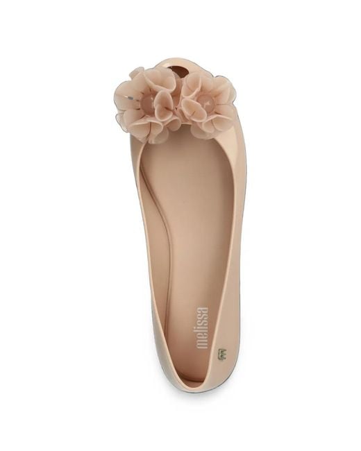 Melissa Pink Ultragirl Floral-Detail Ballet Flats