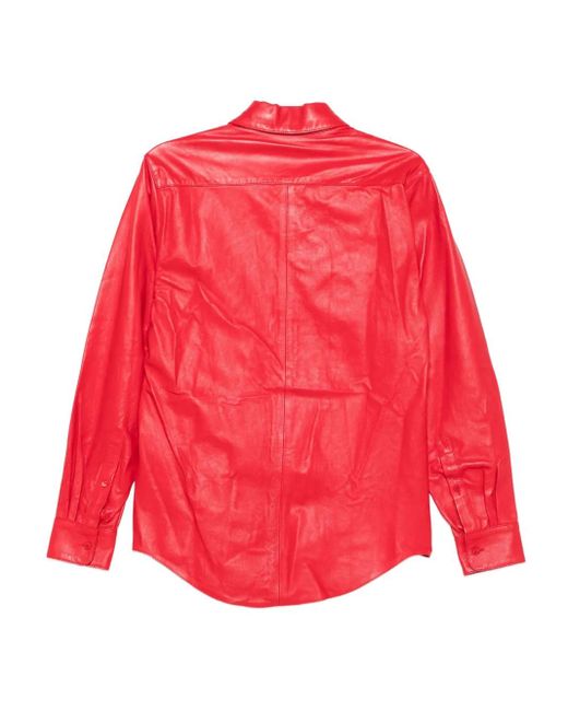 Martine Rose Red Nappa Leather Shirt