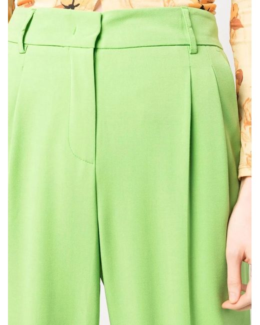 Blanca Vita Green Straight-Leg Tailored Trousers