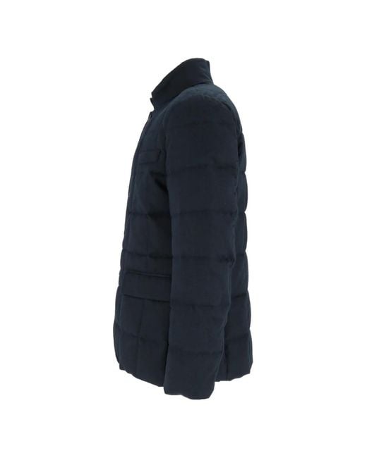 Fay Blue Quilted High-Neck Jacket for men