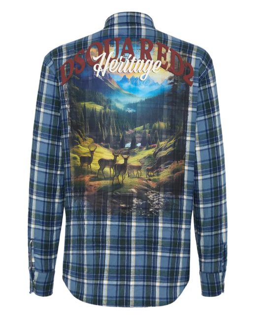 DSquared² Blue Canadian Vintage Shirt for men