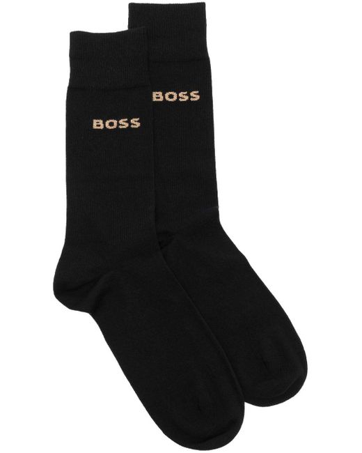 Boss Black Logo-intarsia Boxers (set Of Two) for men