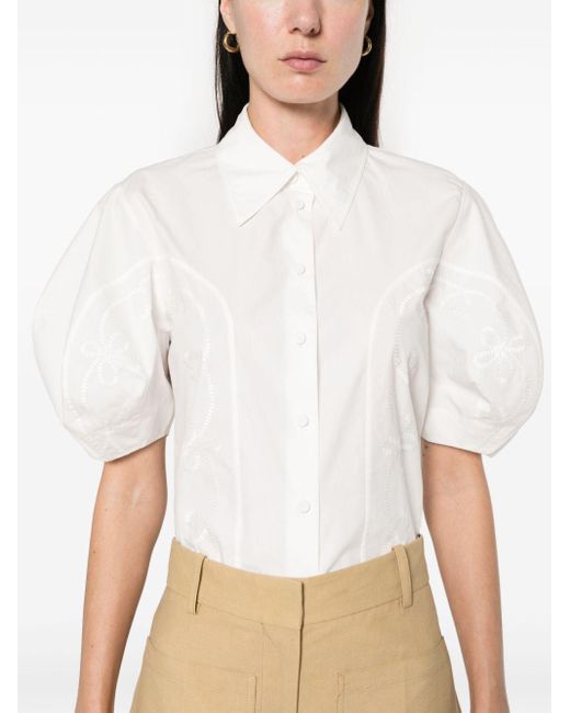 Camicia con ricamo di Chloé in White