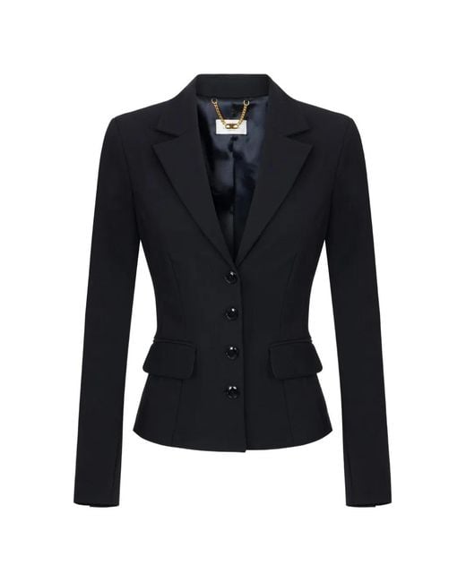 Elisabetta Franchi Blue Technical-Fabric Jacket
