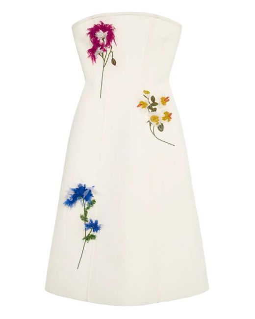 Blumarine White Drapiertes Midikleid Mit Verzierungen
