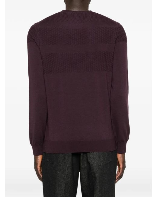 Corneliani Purple Textured Sweater for men