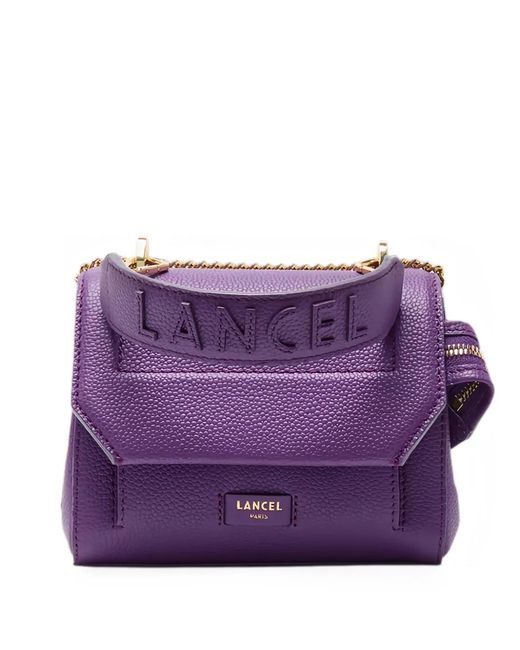Lancel Purple Ninon Leather Shoulder Bag